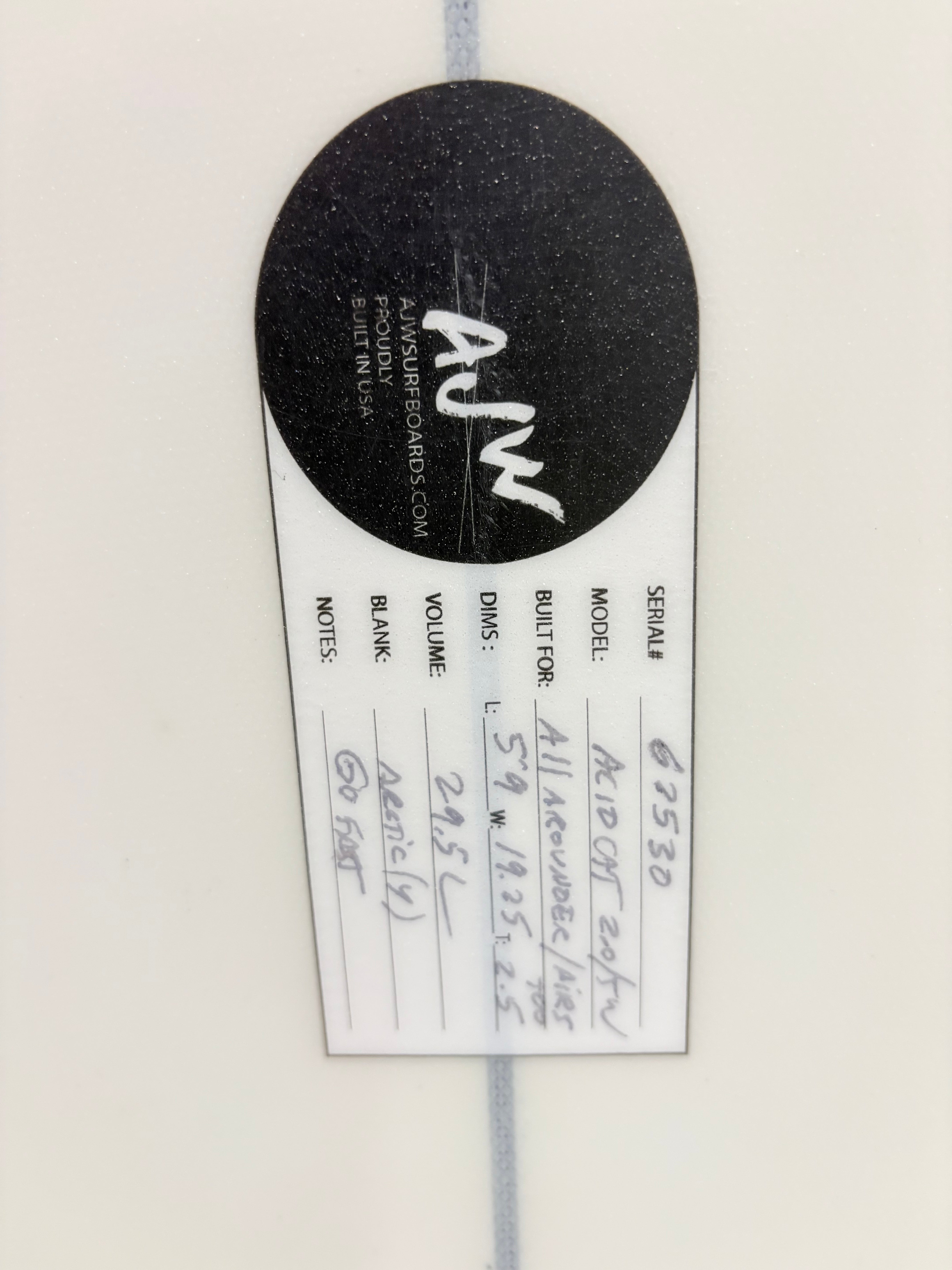 (NEW) Acid Cat II 5'9 x 19.25 x 2.5 29.5L Futures