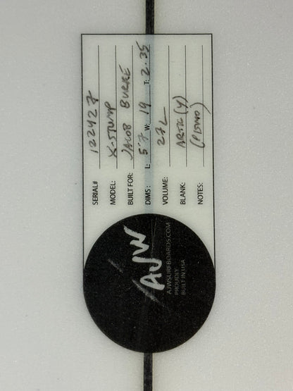 (USED) Jacob Burke X-Stump 5'7 x 19 x 2.35 27L Futures